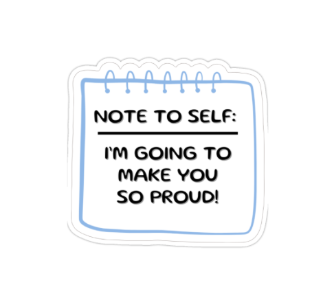 Die-Cast Sticker: Note to Self - Blue